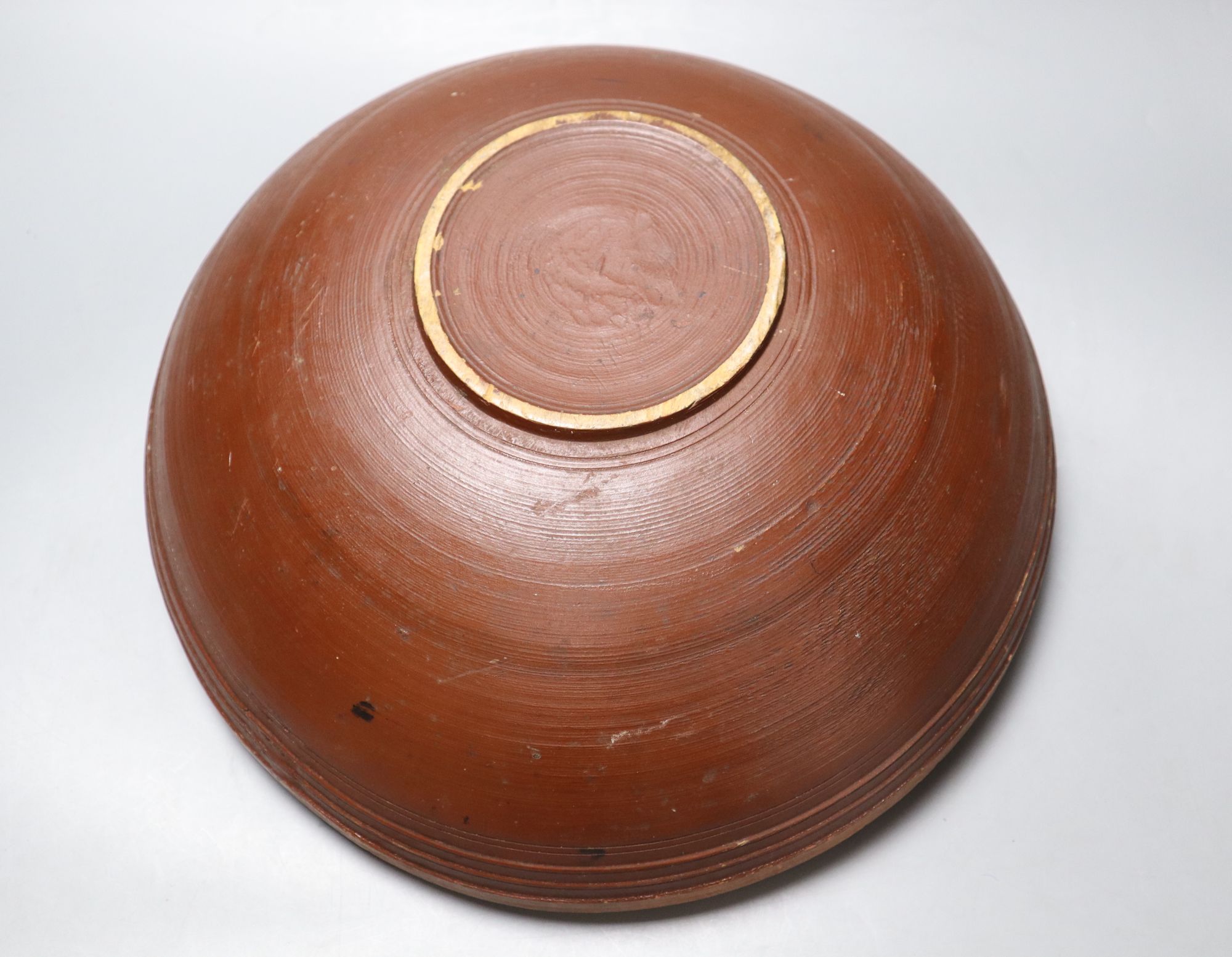 A painted Norwegian bowl, diameter 39cm